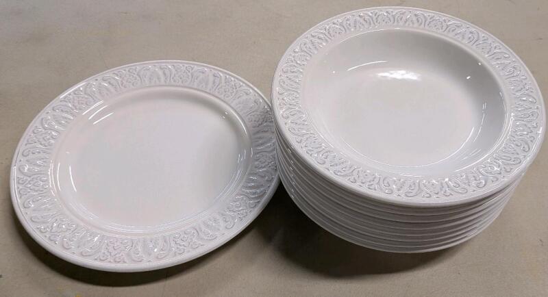 9 New Zara Home Plates. 8 Soup Plates and 1 Dinner Plates. Dinner Plate measures 10.75" across.
