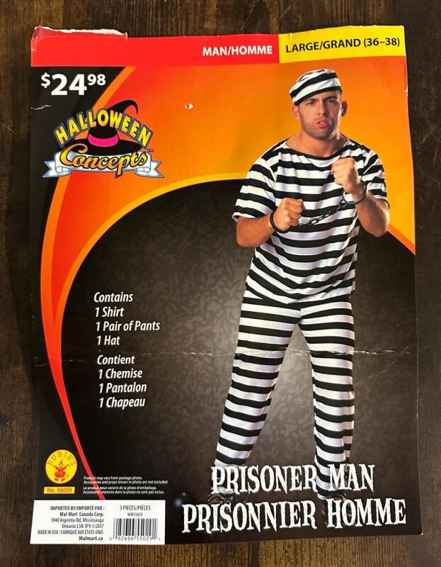 Pair of Couples Prisoner Costumes, Includes Women&rsquo;s Size M and Men&rsquo;s Size L