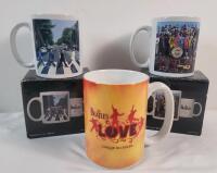 Three (3) THE BEATLES Coffee Mugs .