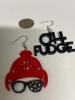 Festive OH FUDGE Christmas Hat Earrings - Lightweight Acrylic Asymmetric Dangles Christmas Story 2-2.5&rsquo;&rsquo; drop &lsquo;&rsquo;You'll shoot your eye out!" Ralphie stock photo added Light weight - 5