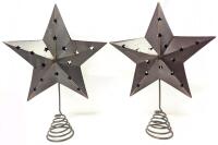 2 Large 15.5" Long Metal 3D Star Tree-Toppers (Springy!)