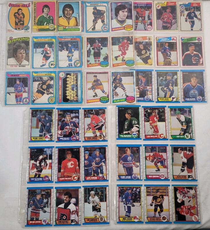 1971 - 1989 O Pee Chee NHL Hockey Trading Card Singles , 45 Trading Cards