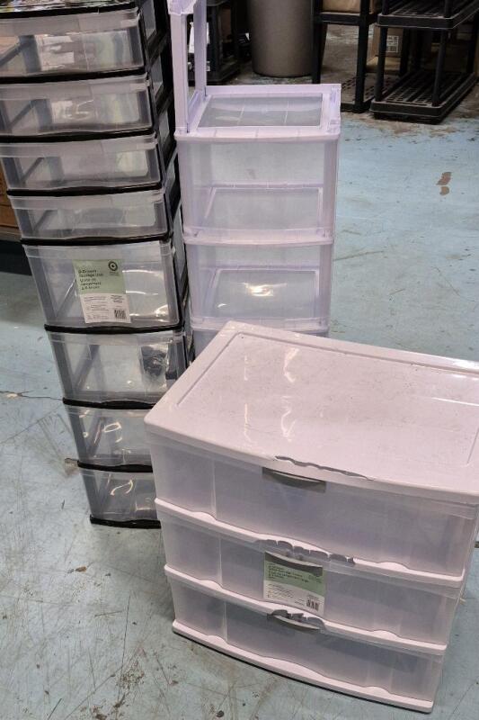 [Partial, Some Damage] 3-ish New TYPE A 3 to 8-Drawer Storage Units, Up to 46" &times; 13.25" &times; 12", Would Retail Over $110 New/Complete