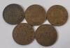 1882 - 1935 Canadian Large and Small One Cent Pennies . Large : 1882 , 1916 , 1918 , 1919 1920 . Small : 1920 , 1929 , 1932 , 1933 , 1935 . Ten (10) Coins - 3