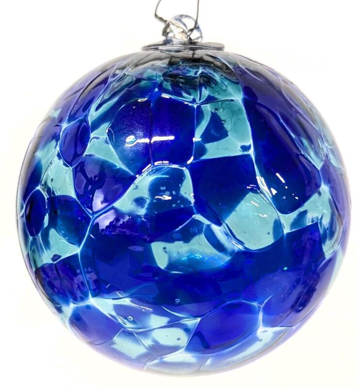 Hand Blown Art Glass Witch Ball / Friendship Ball / Gazing Ball, Approx 4.15" Diameter, No Chips or Cracks
