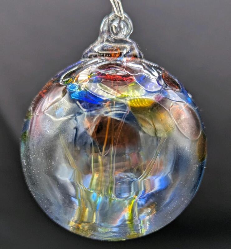 Hand Blown Art Glass Witch Ball / Friendship Ball / Gazing Ball, Approx 3" Diameter, No Chips or Cracks