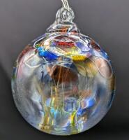 Hand Blown Art Glass Witch Ball / Friendship Ball / Gazing Ball, Approx 3" Diameter, No Chips or Cracks