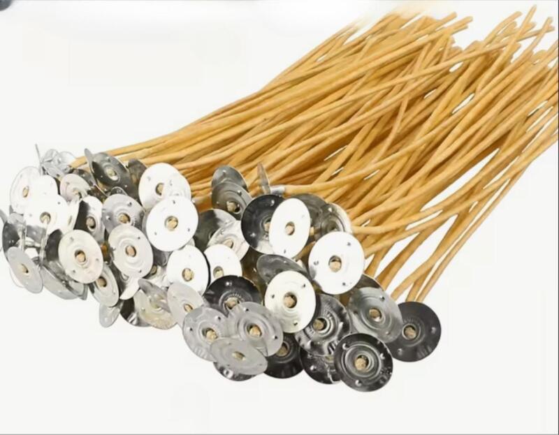 100pcs Beeswax Candle Wicks 6-Inch Slow-Burning Pre-Waxed Beeswax Candle Wicks with 2mm Diameter Hemp Coupling | Natural Beeswax Wicks, Durable Hemp Coupling Ideal for DIY Candle Making, Craft Supplies stock photos added
