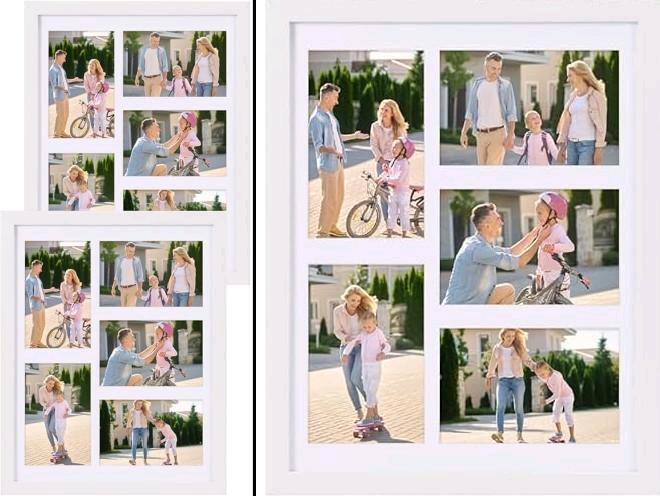 3 New PHAREGE 4" &times; 6" Picture Frame Collages, 5 Openings Each, White