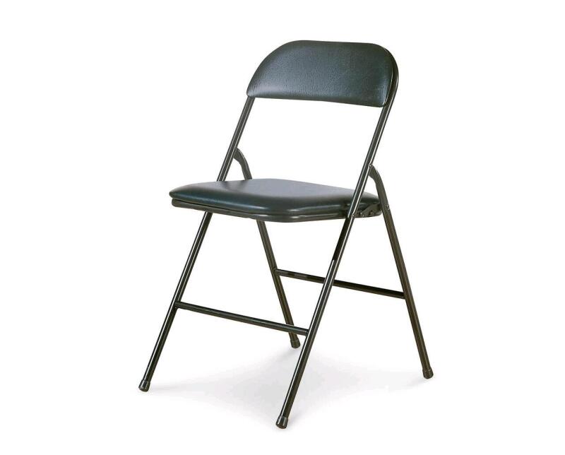 New For Living Portable Vinyl Upholstered & Padded Metal Folding Chair - Retails for $19.99