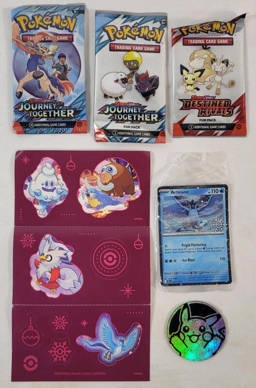 Three (3) Pok&eacute;mon Sealed Card Packs , Pok&eacute;mon Sealed Card , Pok&eacute;mon Stickers & Pok&eacute;mon Game Disc