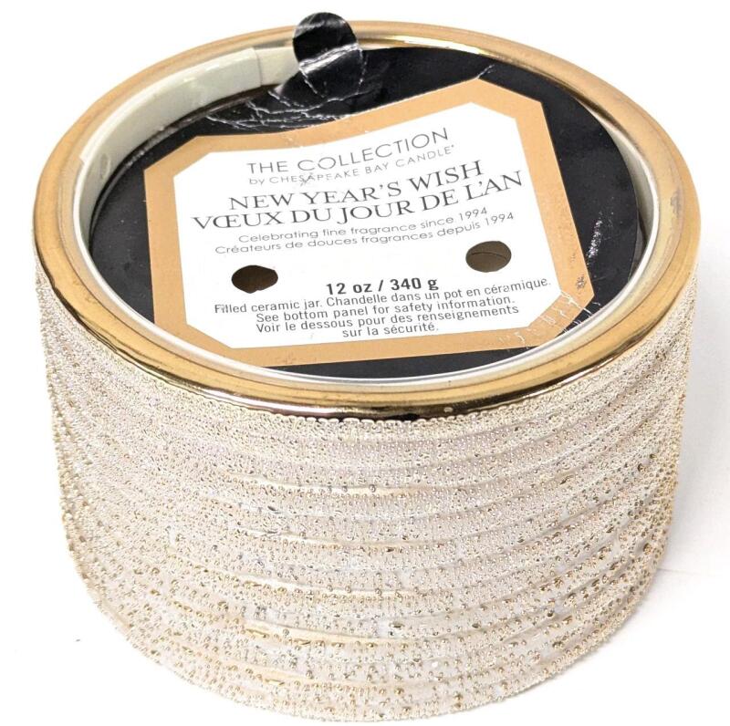 New CHESAPEAKE BAY CANDLE "New Year's Wish" 340g Candle in Ceramic Jar