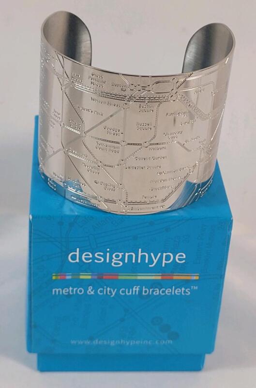 DesignHype Unique Metro Cuff Bracelet Featuring the London Tube Map .