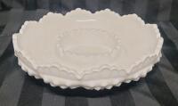 Vintage Fenton Hobnail Milk Glass Ashtray / Trinket Dish . Measures 8" diameter & 2" tall . No chips or cracks