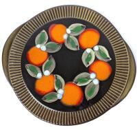 Gorgeous MCM Vintage HERBOLZHEIM Keramik Germany Cake Plate, 13" Diameter, No Chips or Cracks