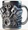 V8 V6 Engine Stainless Steel Coffee Mug - Durable Automotive Design Cup with Intricate Car Enthusiast Detailing, Hand Wash Only, Perfect Gift Detailed Craftsmanship Stock photos added Approximately 5 x 3.5&rsquo;&rsquo;