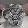 V8 V6 Engine Stainless Steel Coffee Mug - Durable Automotive Design Cup with Intricate Car Enthusiast Detailing, Hand Wash Only, Perfect Gift Detailed Craftsmanship Stock photos added Approximately 5 x 3.5&rsquo;&rsquo; - 2