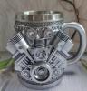 V8 V6 Engine Stainless Steel Coffee Mug - Durable Automotive Design Cup with Intricate Car Enthusiast Detailing, Hand Wash Only, Perfect Gift Detailed Craftsmanship Stock photos added Approximately 5 x 3.5&rsquo;&rsquo; - 3