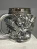 V8 V6 Engine Stainless Steel Coffee Mug - Durable Automotive Design Cup with Intricate Car Enthusiast Detailing, Hand Wash Only, Perfect Gift Detailed Craftsmanship Stock photos added Approximately 5 x 3.5&rsquo;&rsquo; - 6
