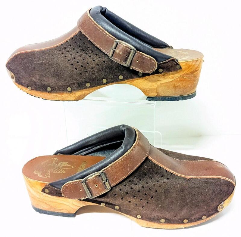 NICE! Vintage Size 10-10.5 COUGARS Suede & Leather Clogs in Good Condition