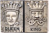 Pair of Signed DIMENSION 3D Canada QUEEN & KING 3D Raised Wall Plaques, 9" &times; 12" Each