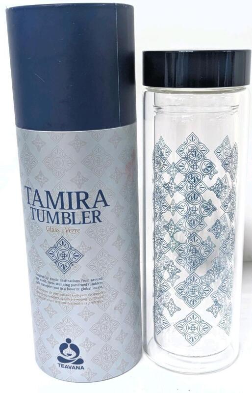 TEAVANA 14oz Double-Wall Glass Tamira Tumbler Without Strainer, No Chips or Cracks