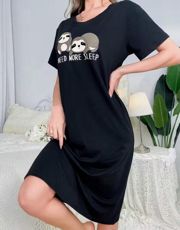 New Ladies XL Sloth Cozy Nightgown and "Need More Sleep" Print Relaxed Fit Machine Washable 95% Polyester 5% Elastane Stock photos added