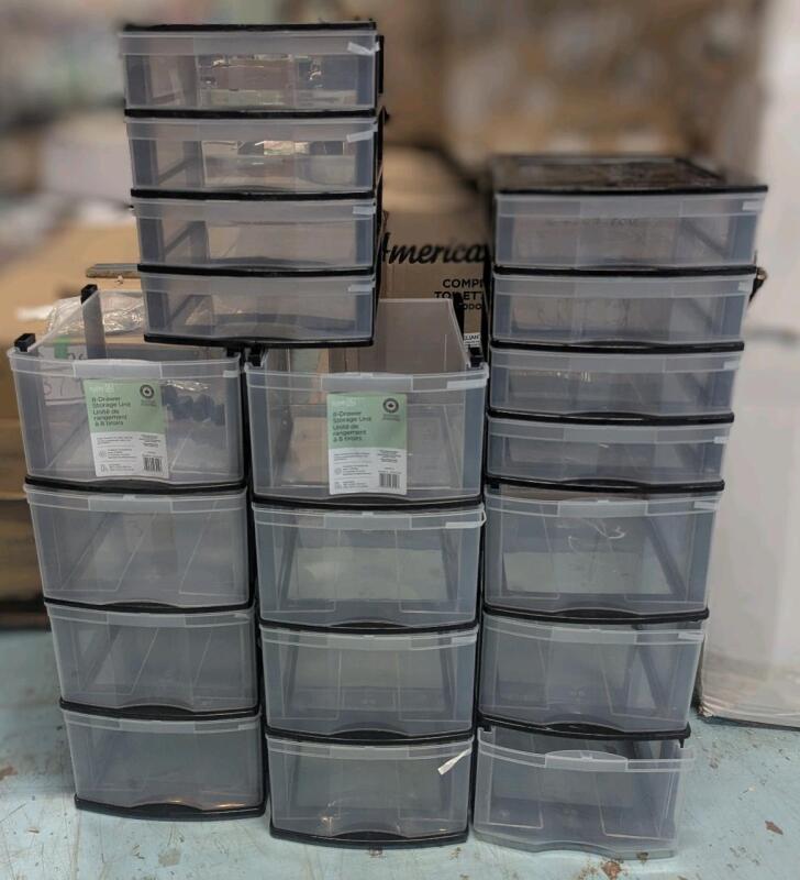 [Partial, Some Damage] 3-ish New TYPE A 8-Drawer Storage Units, Up to 46" &times; 13.25" &times; 12", Would Retail Over $120 New/Complete