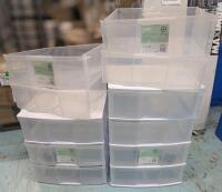 [Damaged] 2 As-New TYPE A Plastic Wide-Drawer Storage Units + 4 Extra Drawer Bins. 20" &times; 15" &times; 23.75", Over $50 Retail Value When New