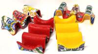 4 PREPARA Colorful Double-Sidee Multiple Taco Holders, 2&times; Red, 2&times; Yellow, Each Holds 3 Tacos, 3.5" &times; 7", These Retail Fir Over $25 EACH When New!