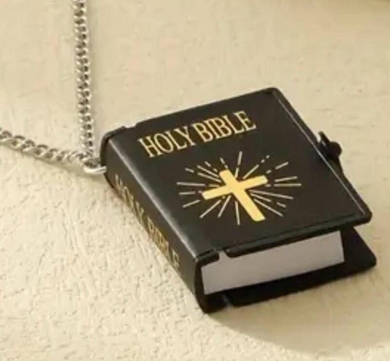 Mini Openable Bible Cross Necklace Suitable for Prayer and Daily Wear for Women and Men Bible pendant approximately 1.7 x 1.4 Chain 25&rsquo;&rsquo; with Extender