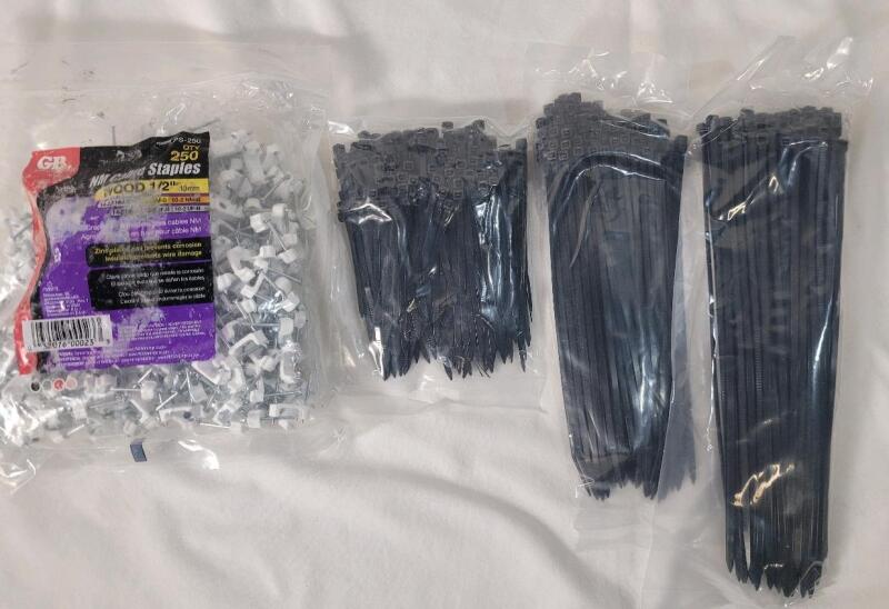 New - 4" to 9" Zip Ties & 250 NM Cable Staples .