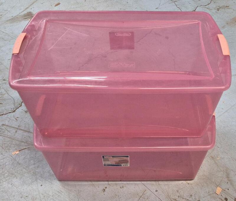 2 Large Sterilite Storage Totes 32.15" x 19.15" x 13.75"