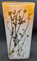 Vintage Art Deco Cameo Glass Vase 10.25" Tall, No Chips or Cracks