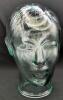 Neat Blue-Green Glass Mannequin Store Display Head, 10" Tall, No Chips or Cracks - 2