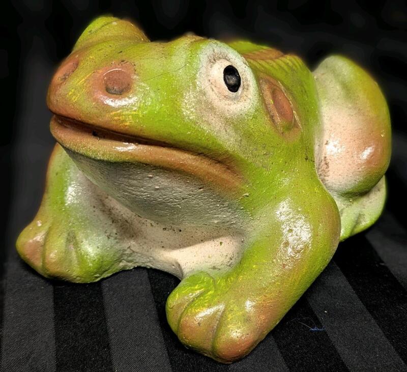 The Best Vintage Cement Garden Frog Ever! 10" Long