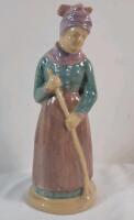 Vintage ROME Denmark " Lady with Broom " Figurine . Measures 8 &frac14;" tall . No chips or cracks