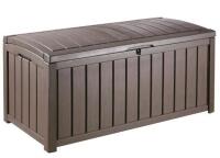 Keter Glenwood Deck Box, 390L Outdoor Storage, Black, Retail's for $199.99