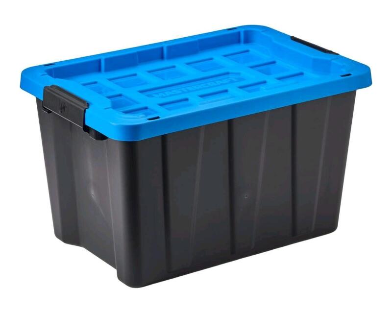 New - Mastercraft 45L Heavy Duty Easy Grip Latching Tote . 80lb max load . Retail $32