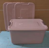 New Type A Storage Container, 98L, Pink, Includes 4 lids