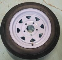 New - Hi-Run 4.80-12 5-Bolt Trailer Tire w/Rim Assembly . Retail $105