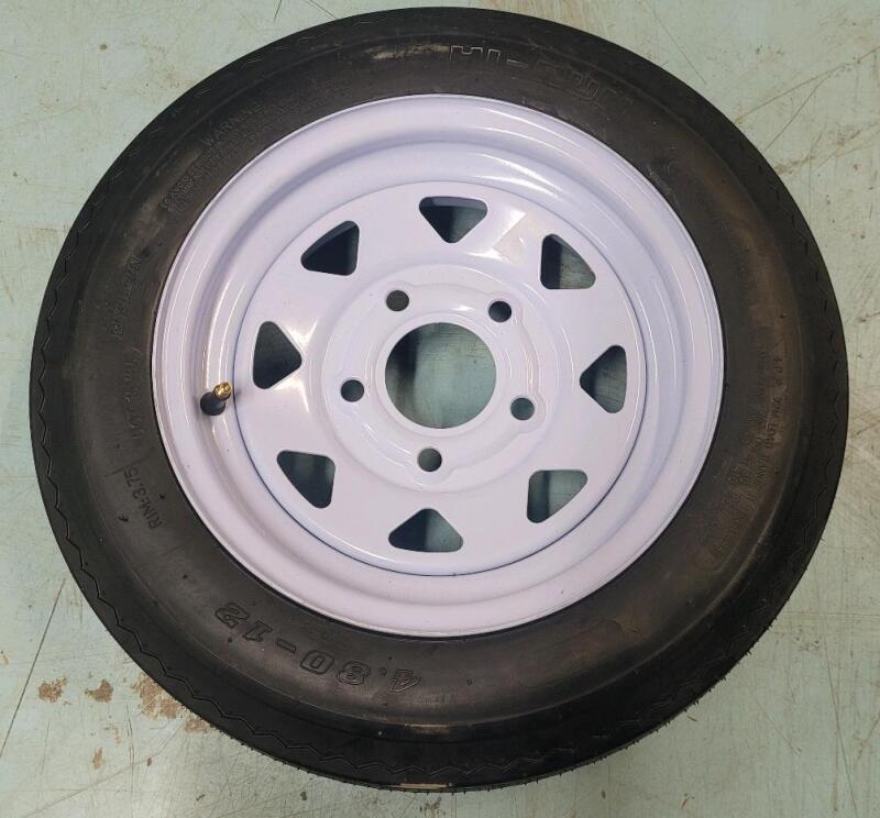 New - Hi-Run 4.80-12 5-Bolt Trailer Tire w/Rim Assembly . Retail $105