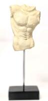 Neat 20" Tall Marble-Like Classical Male Torso Statue