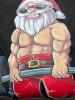 New Men's Size XL Funny Gym Santa Claus T-Shirt - Heavy-Duty Weightlifting Santa Graphic Tee, Breathable Black Shirt Workout Outfits - Machine Washable Novelty Gift for Fitness Enthusiasts 100% Polyester Machine Wash Stock photos added - 2