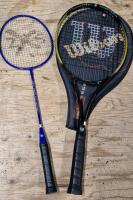 2XS Badminton Racket 26" Long & 7.75" Wide & Wilson Tennis Racket Superlight Power Series 27" Long & 10.4" Wide with Case