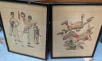 2 Vintage Frames Normal Rockwell Prints. 14" by 12" with Frame. "missed" and "First Down"