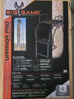 As New - Big Game Warrior Pro Single 1-Person 16ft. Ladder Tree Stand w/Seat & Armrests For Hunting . Retail $180 . No Box , Complete