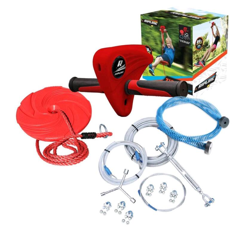As-New RIPLINE 80ft/24m ZIPLINE KIT, Ages 8+, Uo to 250lbs, Retails $199.99 [48 Hour R&T Warranty, See Description]