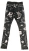 New Sacai + JEAN PAUL GAULTIER SACAI + Dr. Woo Printed Jersey Leggings in Black Polyester (Size 4) - 3