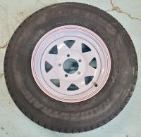 New - Carlstar Radial Trail HD - ST215/75R14 Trailer Tire w/5-Bolt Rim Combo . Retail $160
